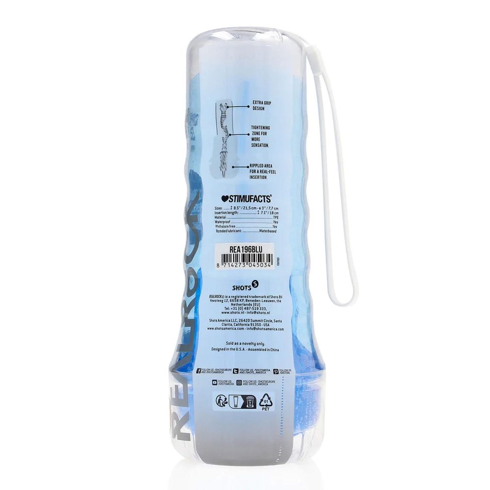 Masturbator RealRock Easy Rider niebieski TPE 21,5 cm