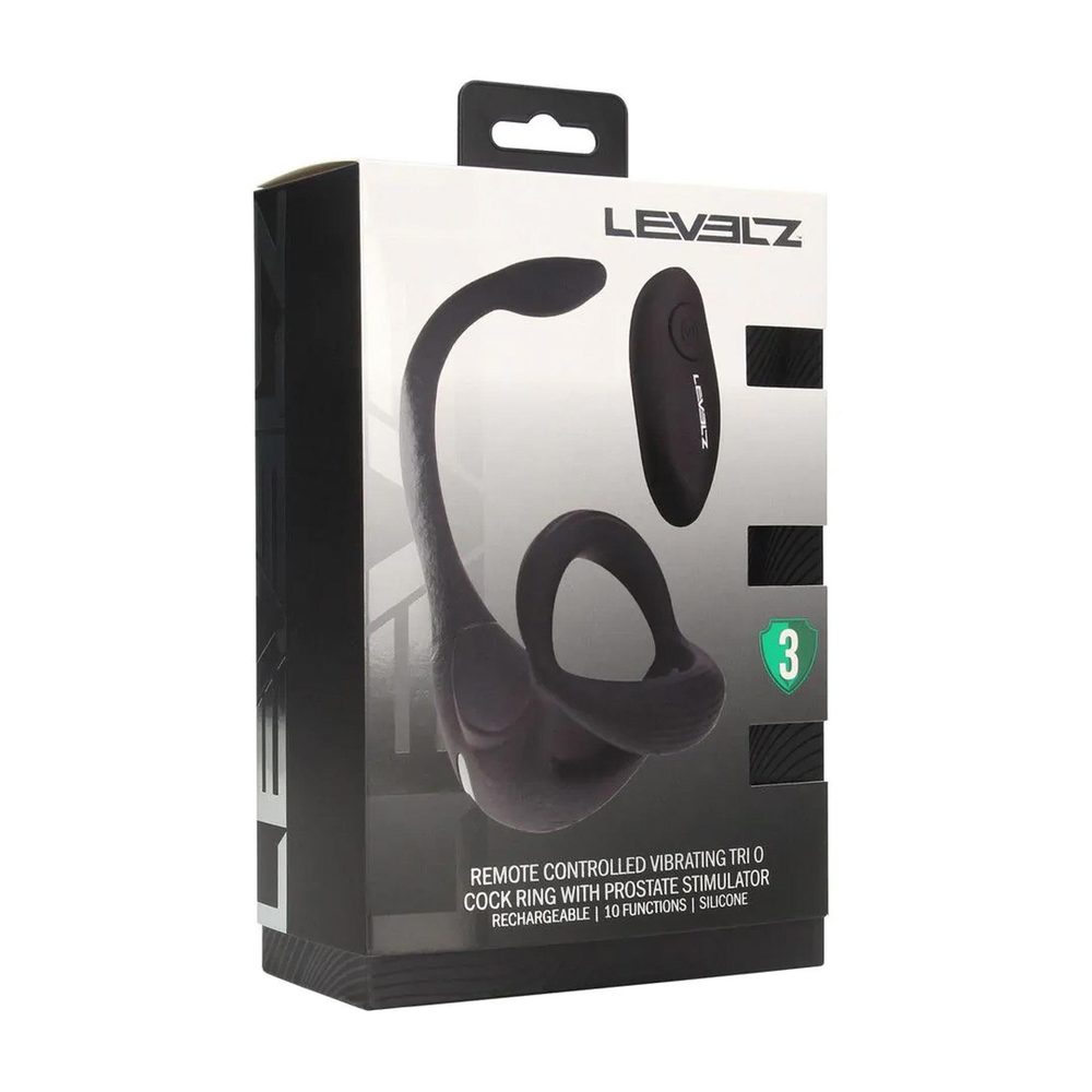 Pierścień wibrujący Levelz Tri O z pilotem silikonowy czarny 22,5 cm