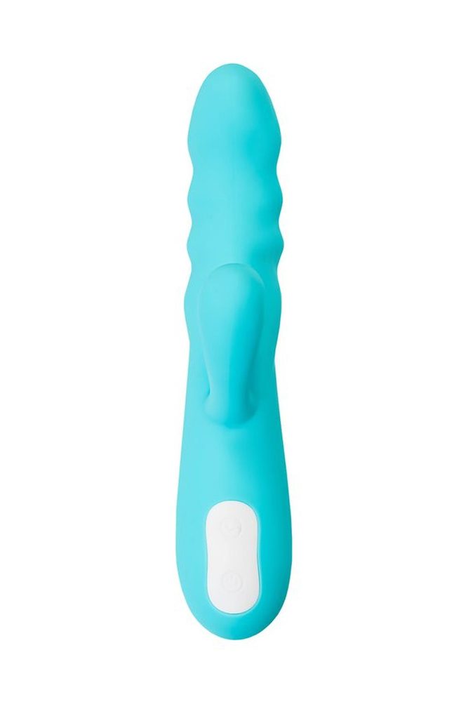 Wibrator króliczek rotacyjny JOS MERRY SWI niebieski silikonowy 20.7 cm USB
