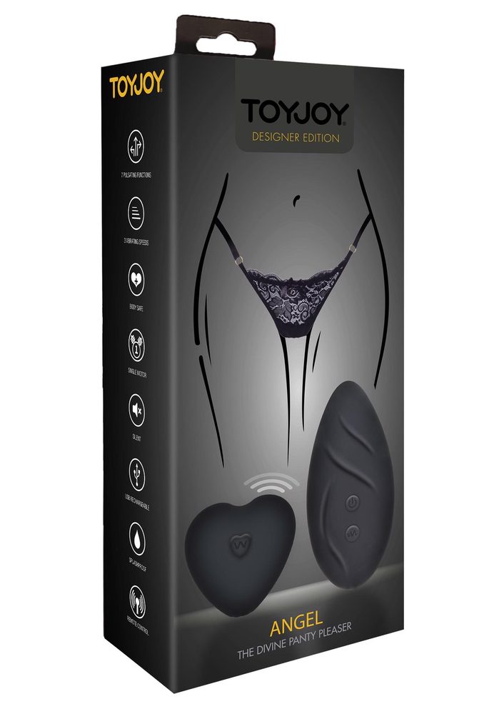 Stymulator do majteczek ToyJoy Angel czarny z pilotem USB