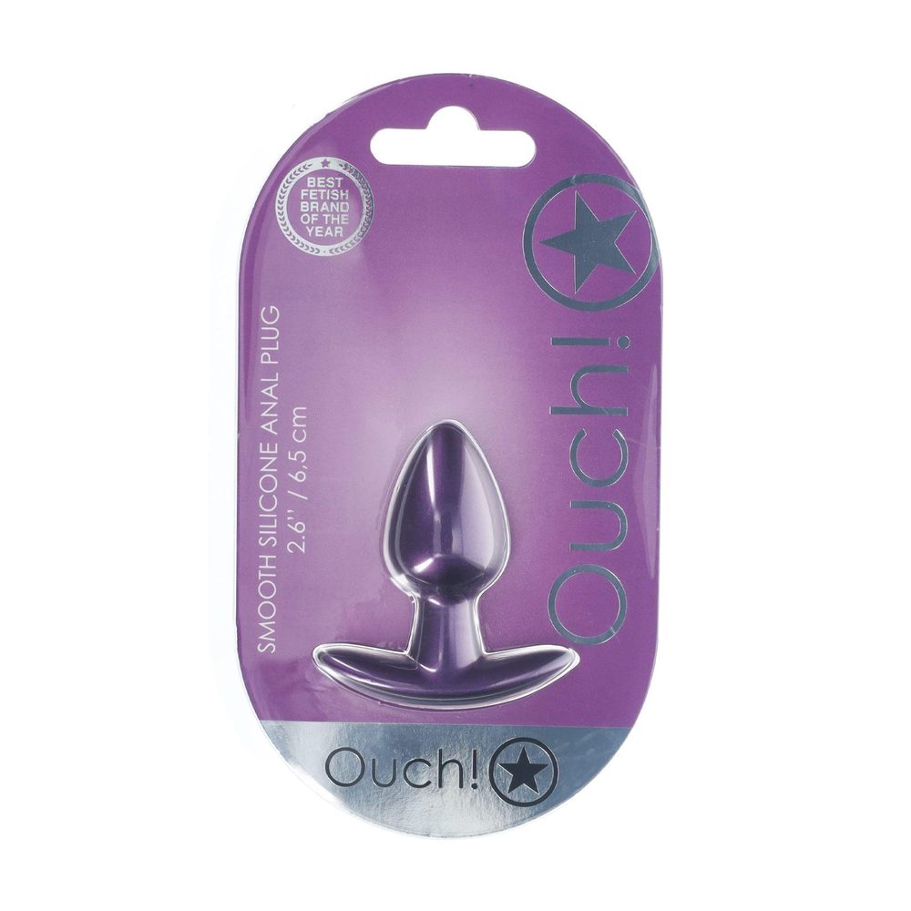 Smooth Silicone Anal Plug - Small - 2.6 / 6,5 cm - Metallic Purple