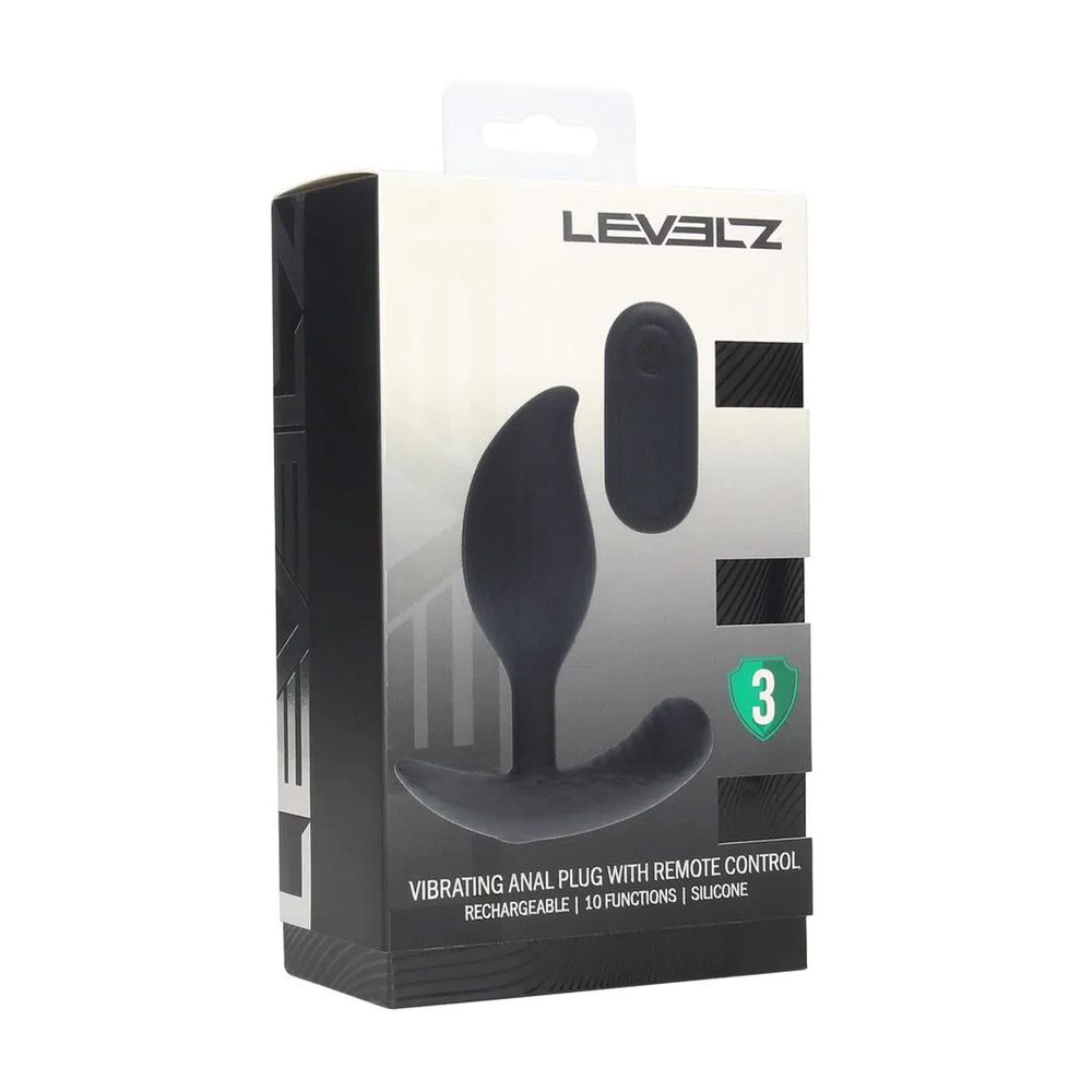 Korek analny wibrujący Levelz silikonowy z pilotem 10,6 cm czarny