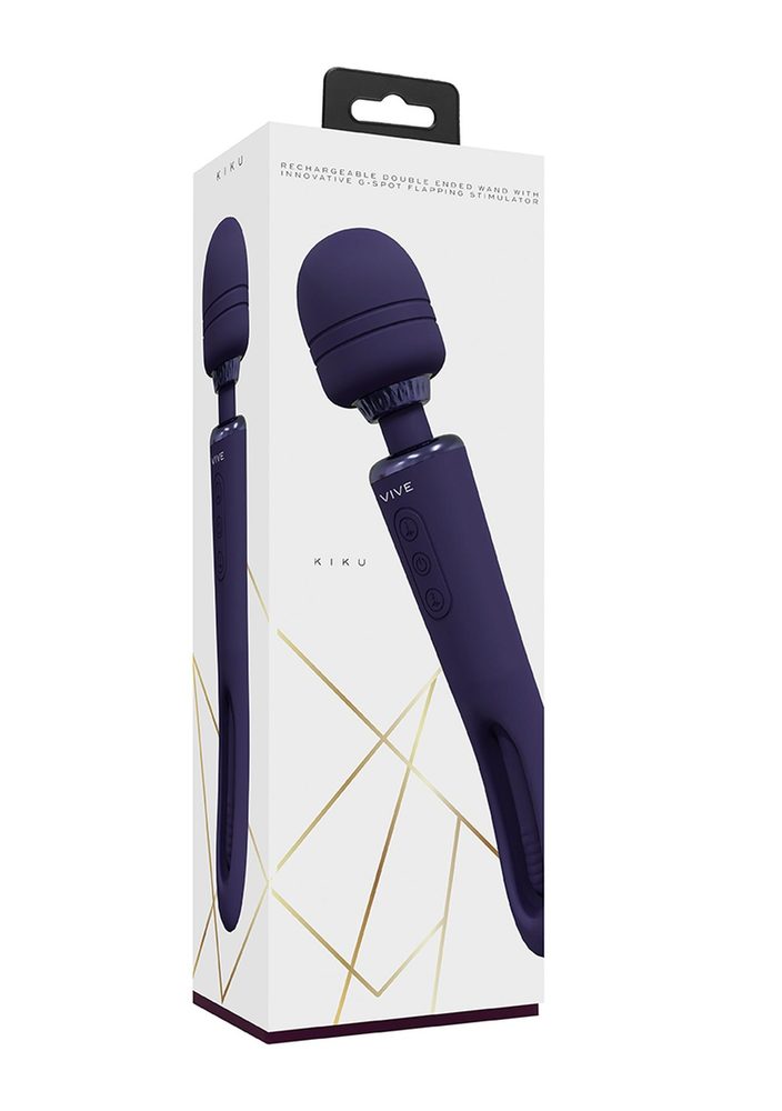 Wibrator różdżka Vive Kiku fioletowy dwustronny USB