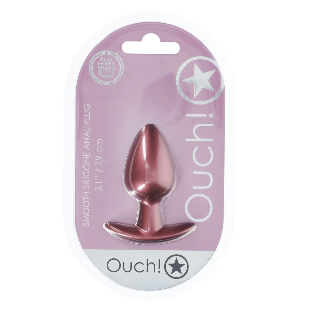 Smooth Silicone Anal Plug - Medium - 3.1 / 7,9 cm - Rose Gold