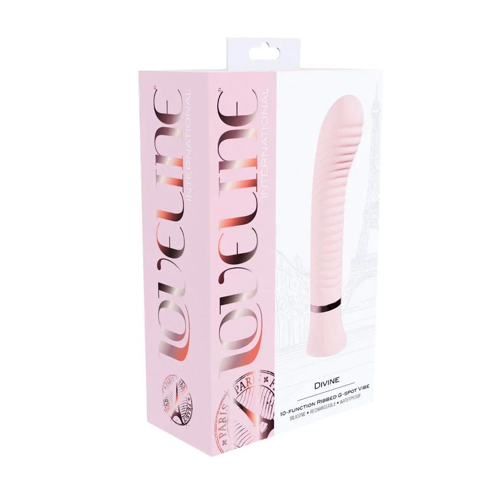 Wibrator punktu G żebrowany silikonowy Loveline Divine różowy 16 cm