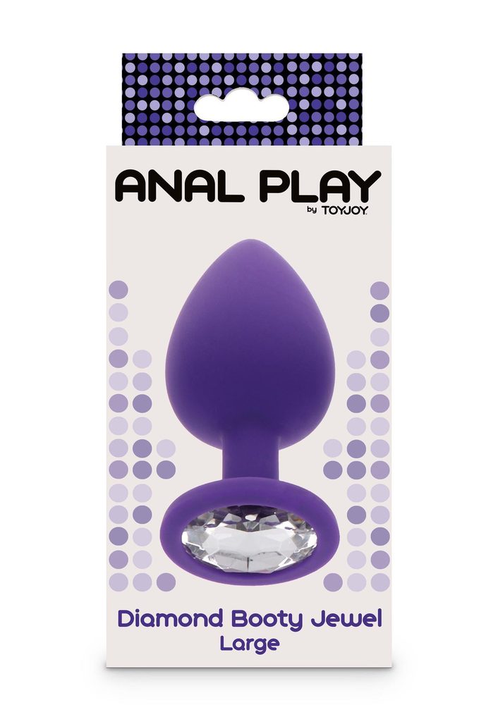 Korek analny z kryształkiem Diamond Booty Jewel fioletowy 9 cm