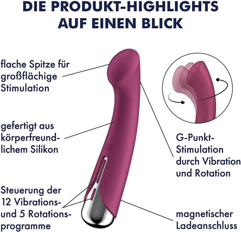Wibrator punktu G obrotowy Satisfyer Spinning 1 czerwony