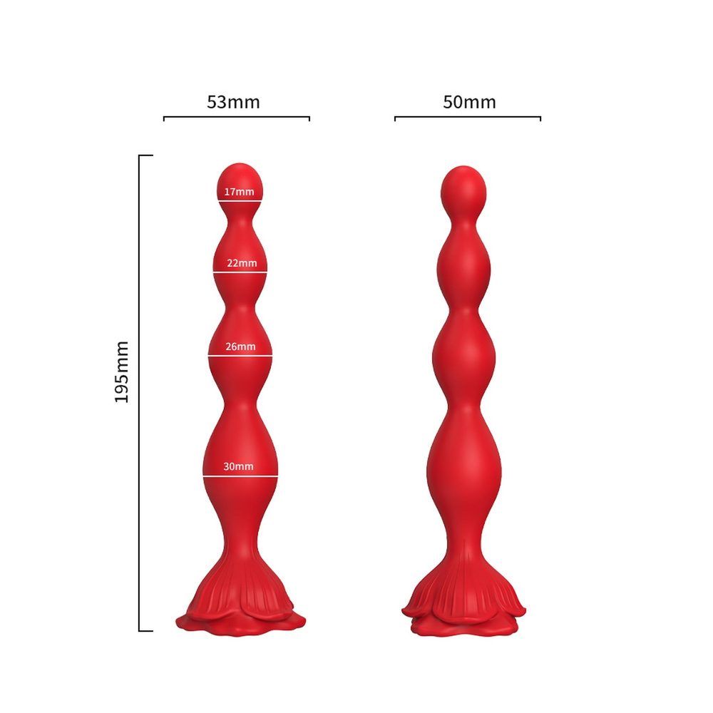 Wibrujący korek analny Rosestick czerwony USB 9 funkcji 10 cm
