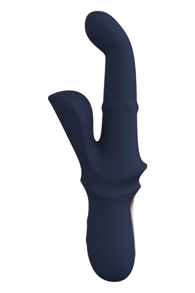 Wibrator króliczek Dreamtoys Iris Duo z kuleczkami niebieski