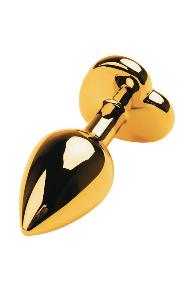 Złoty korek analny z kamieniem Metal by TOYFA 7 cm