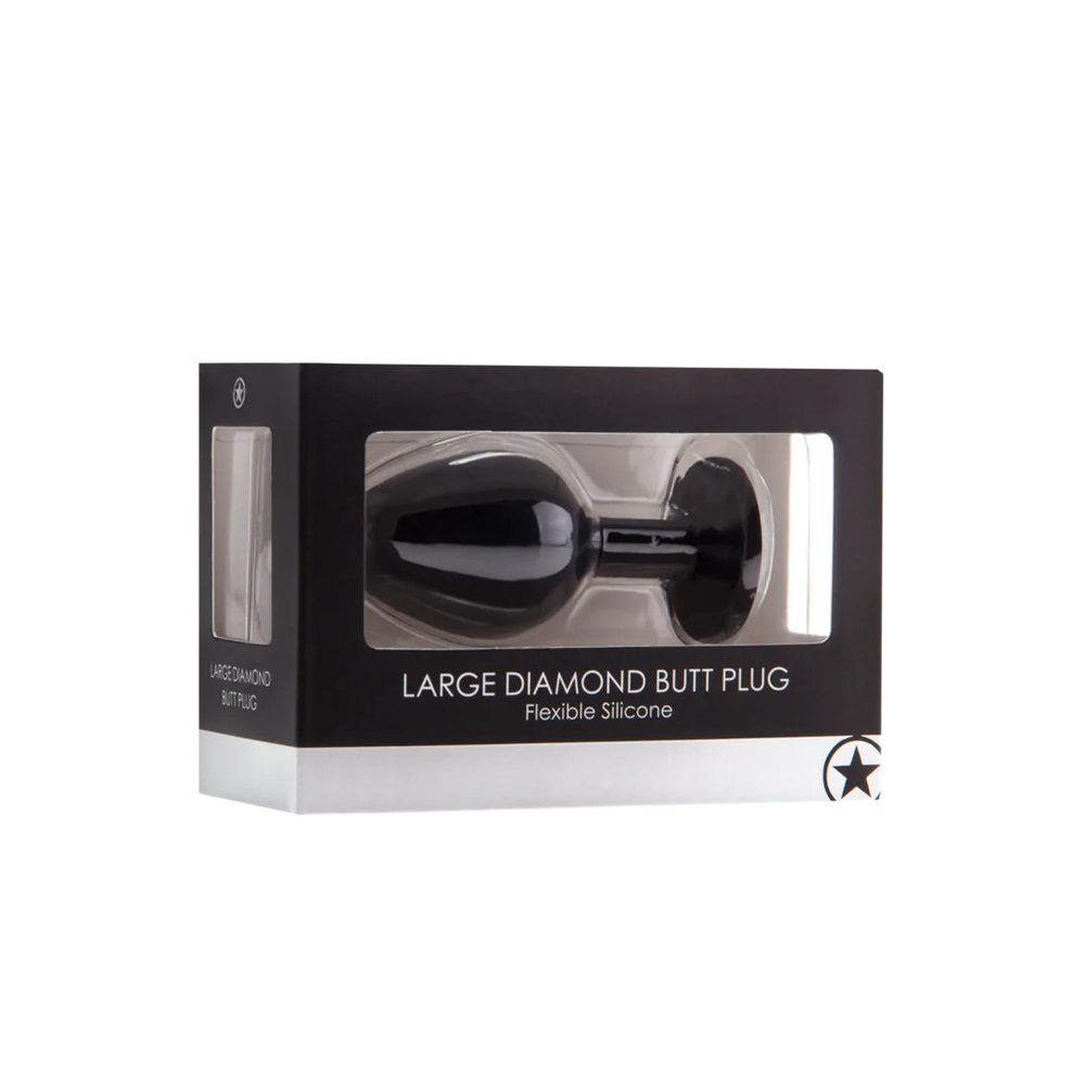 Korek analny Diamond Ouch! czarny duży 8 cm