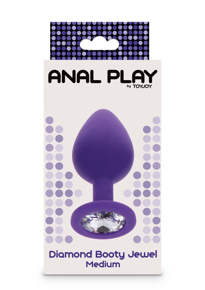 Korek analny Diamond Booty Jewel fioletowy z kryształkiem 8 cm