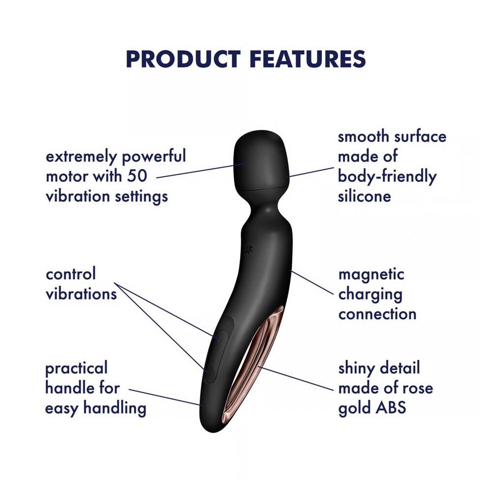 Masażer wibracyjny Satisfyer Wanderland XXL czarny różowe złoto 30 cm USB