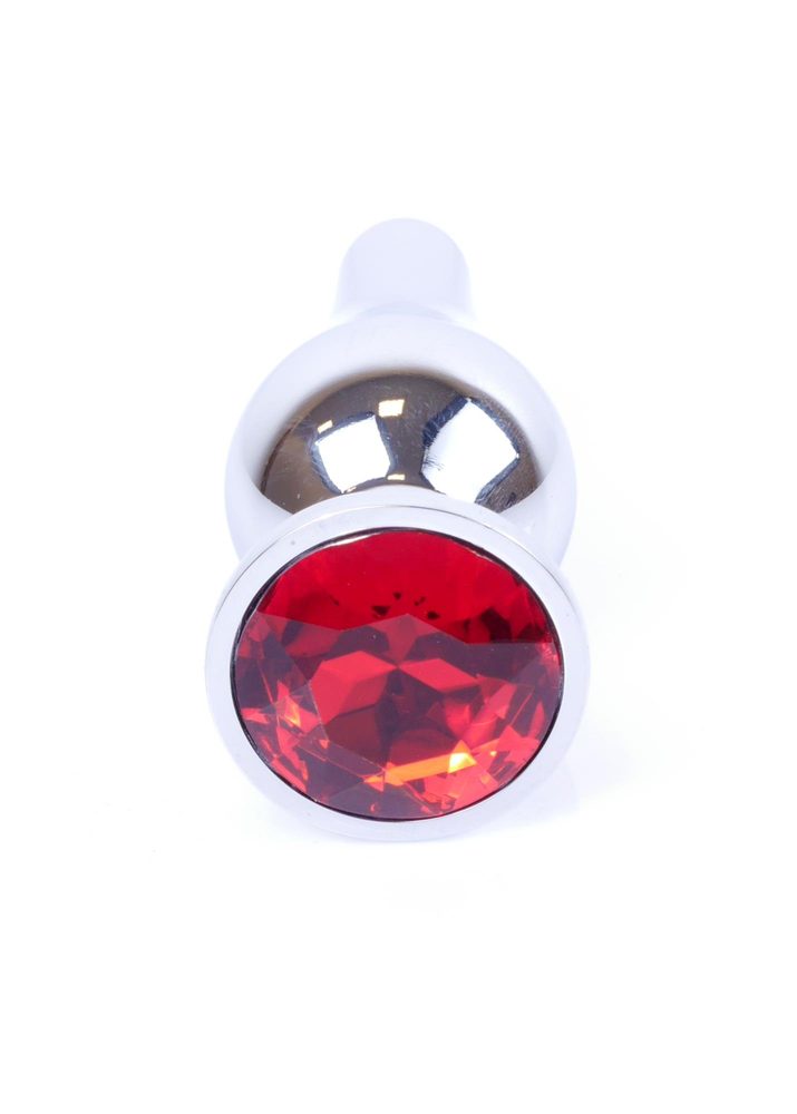 Korek analny srebrny z czerwonym diamencikiem MyLove Toys 9,5 cm