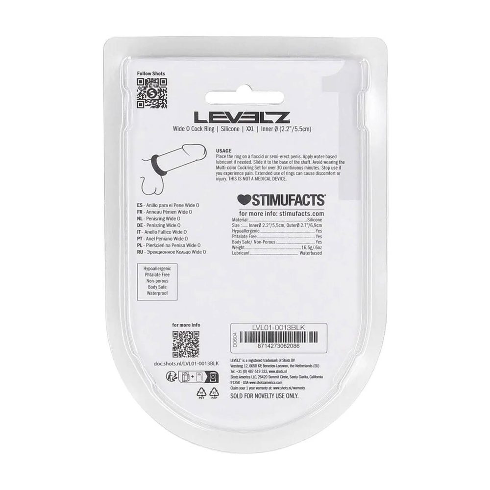 Pierścień erekcyjny silikonowy Levelz XXL 55mm czarny