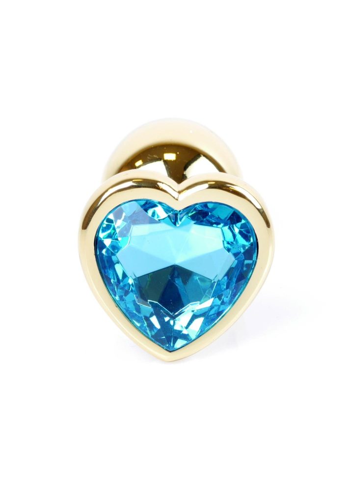 Biżuteria analna MyLove Toys Gold Heart jasnoniebieska 7 cm