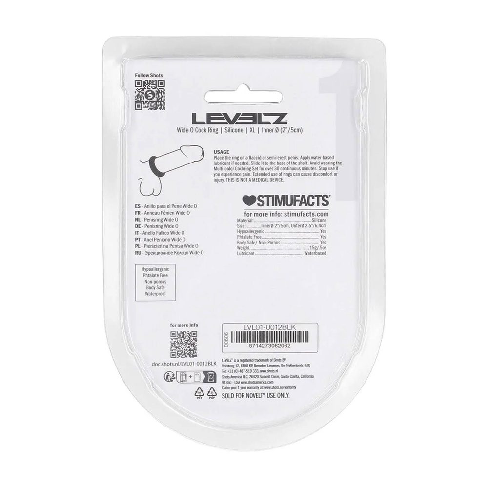 Pierścień erekcyjny silikonowy Levelz XL czarny 50 mm