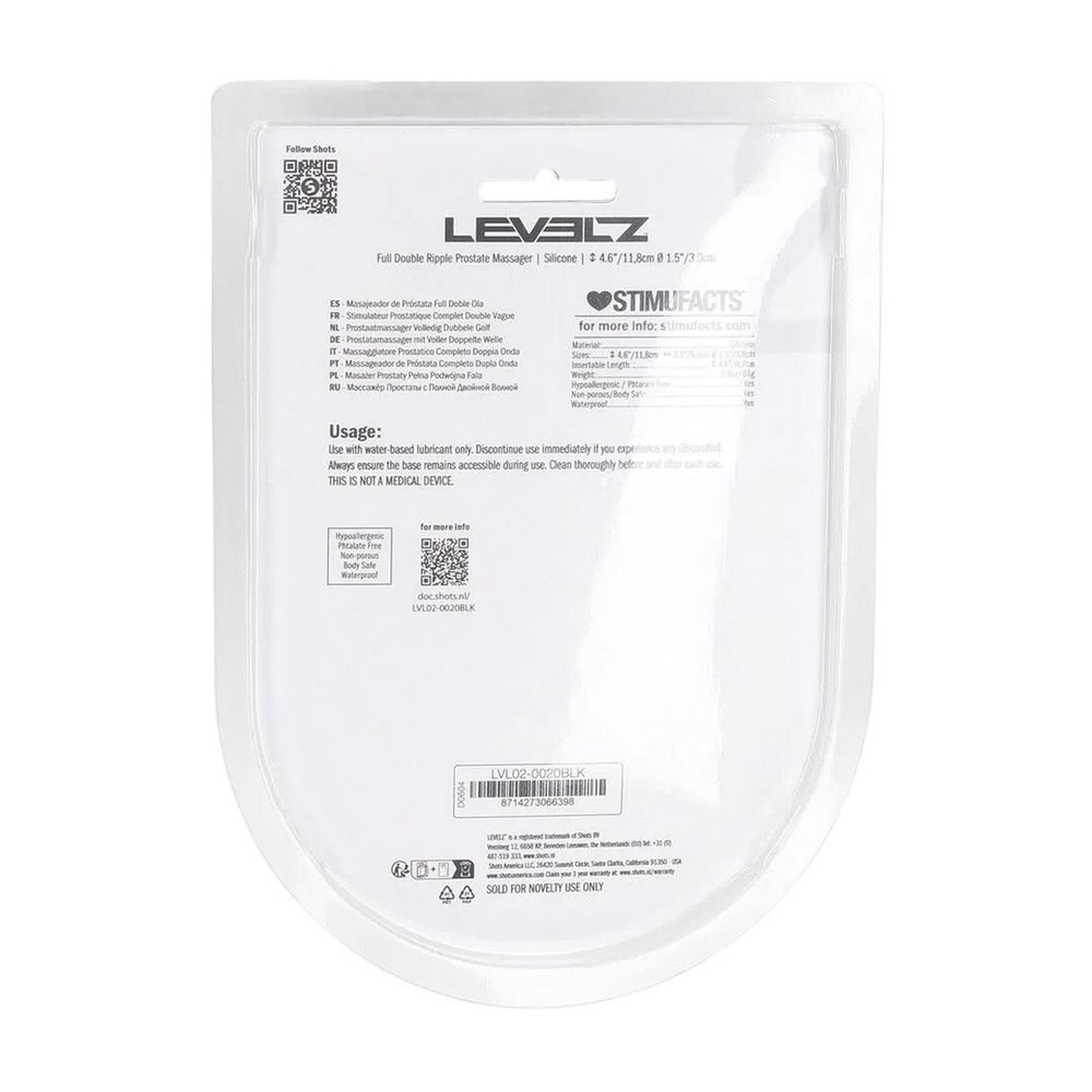 Masażer prostaty silikonowy Levelz Level 2 czarny 12 cm