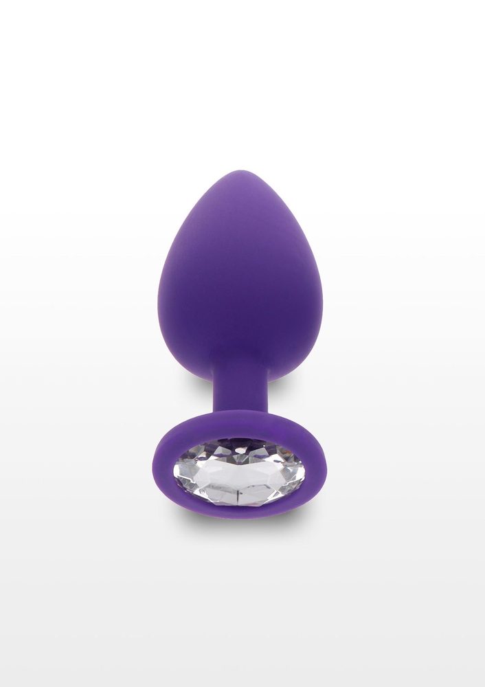 Korek analny z kryształkiem Diamond Booty Jewel fioletowy 9 cm