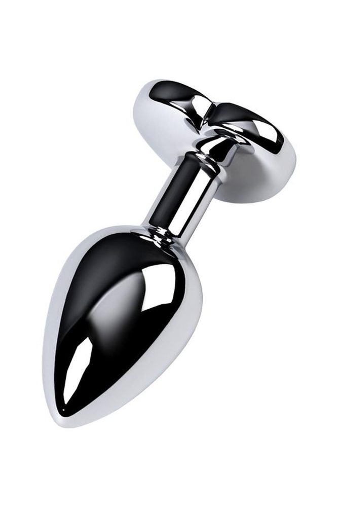 Korek analny srebrny Metal by TOYFA z fioletowym sercem 7 cm