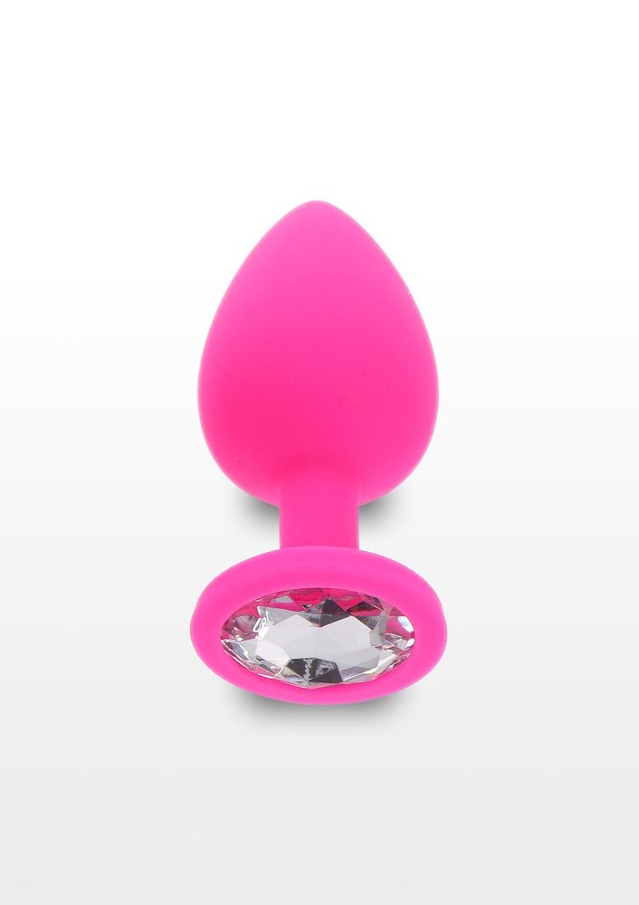Korek analny z kryształkiem Diamond Booty Jewel różowy 9 cm