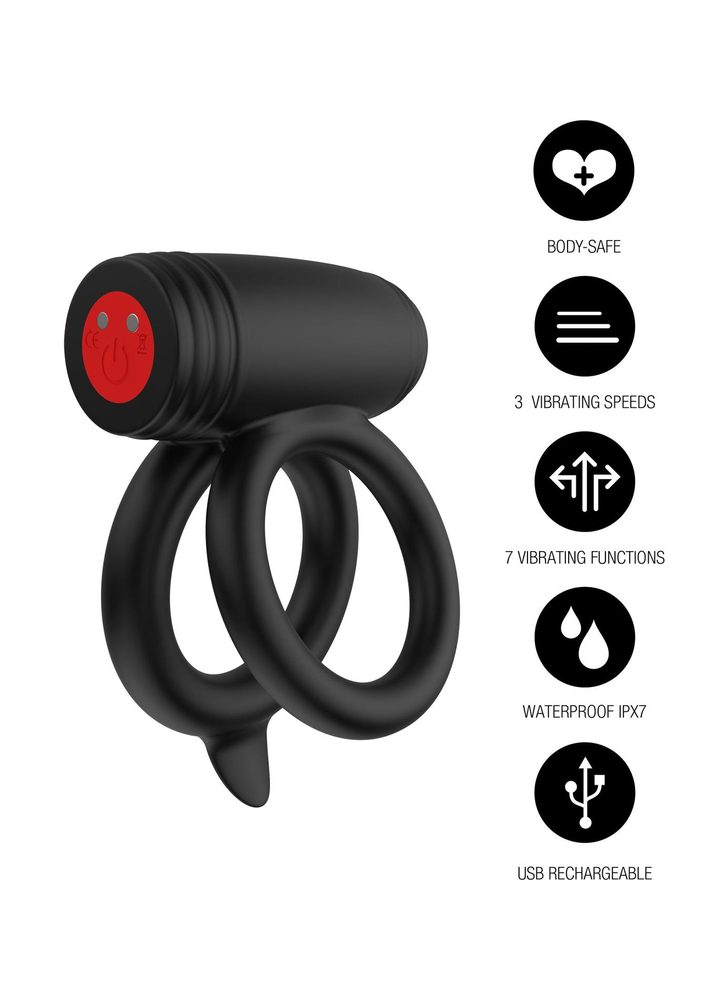 Podwójny pierścień wibrujący Elite Power Twin Hidden Desire 10 trybów