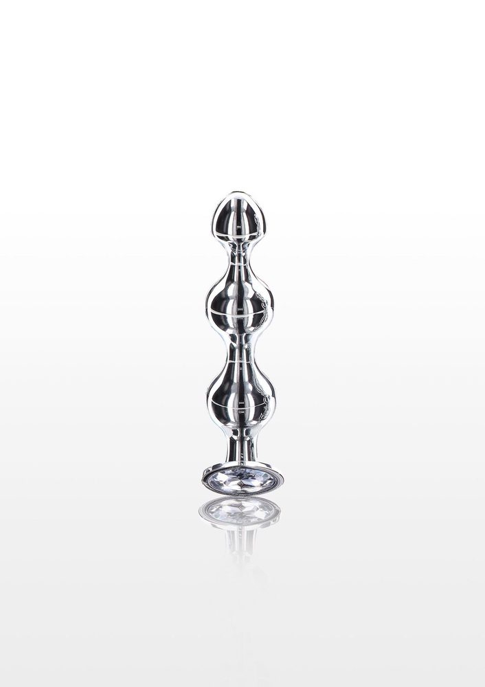 Korek analny Diamond Star Beads ToyJoy srebrny 10.5 cm
