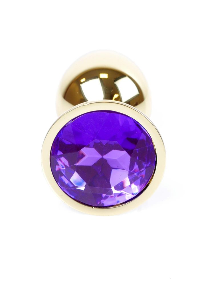 Biżuteria analna ze stali MyLove Toys fioletowa diament 7 cm