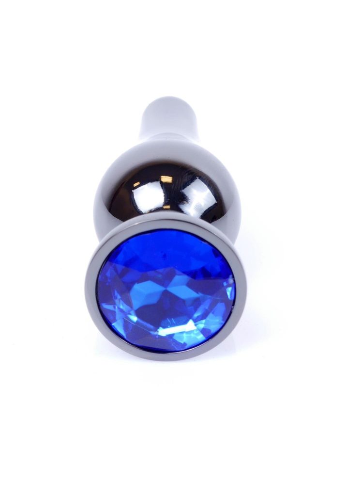 Biżuteria analna stalowa z diamentem MyLove Toys ciemnoniebieska 9,5 cm