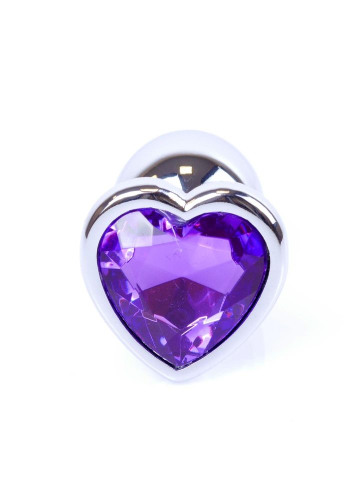 Biżuteria analna srebrna serce MyLove Toys fioletowa 7 cm