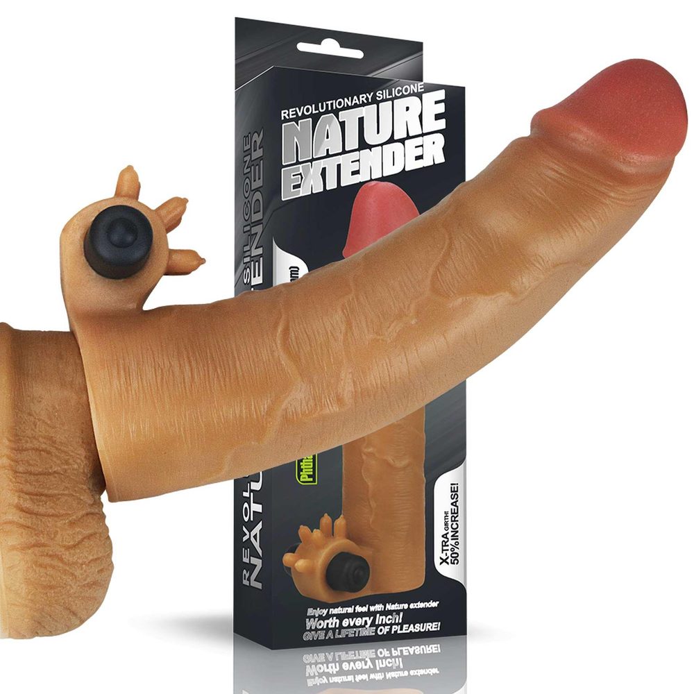 Przedłużka silikonowa wibrująca Lovetoy dodająca 5 cm