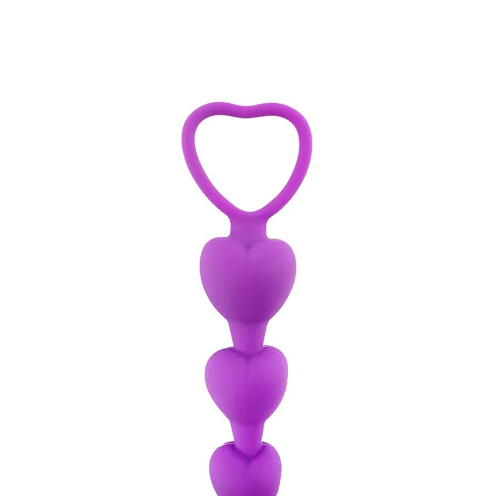 Koraliki analne serduszki silikonowe Fantasy czarne 18 cm
