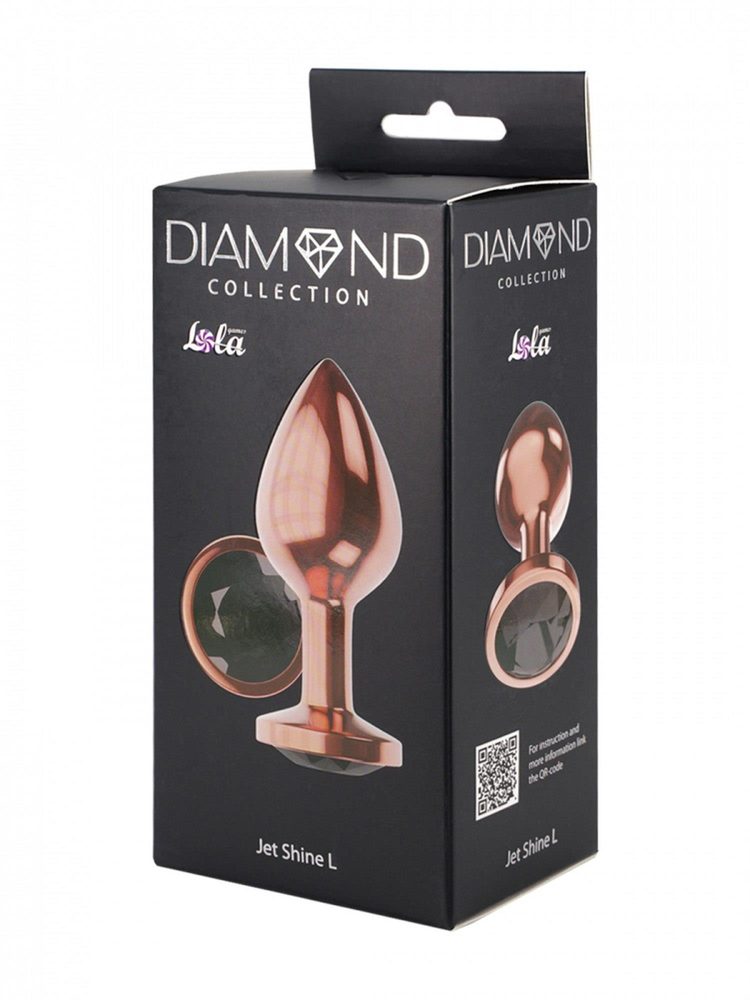 Korek analny metalowy Diamond Shine L różowe złoto 8,3 cm