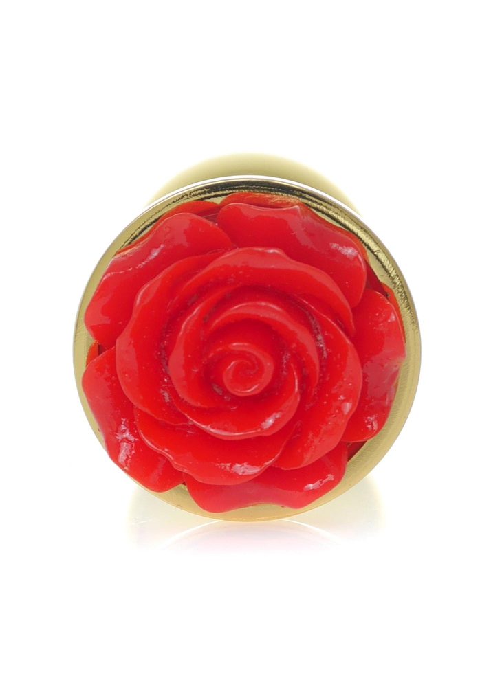 Biżuteria analna złota z czerwoną różą MyLove Toys 7 cm