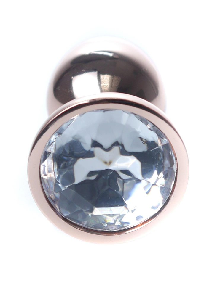 Biżuteria analna stalowa z diamentem MyLove Toys czerwone złoto 7 cm