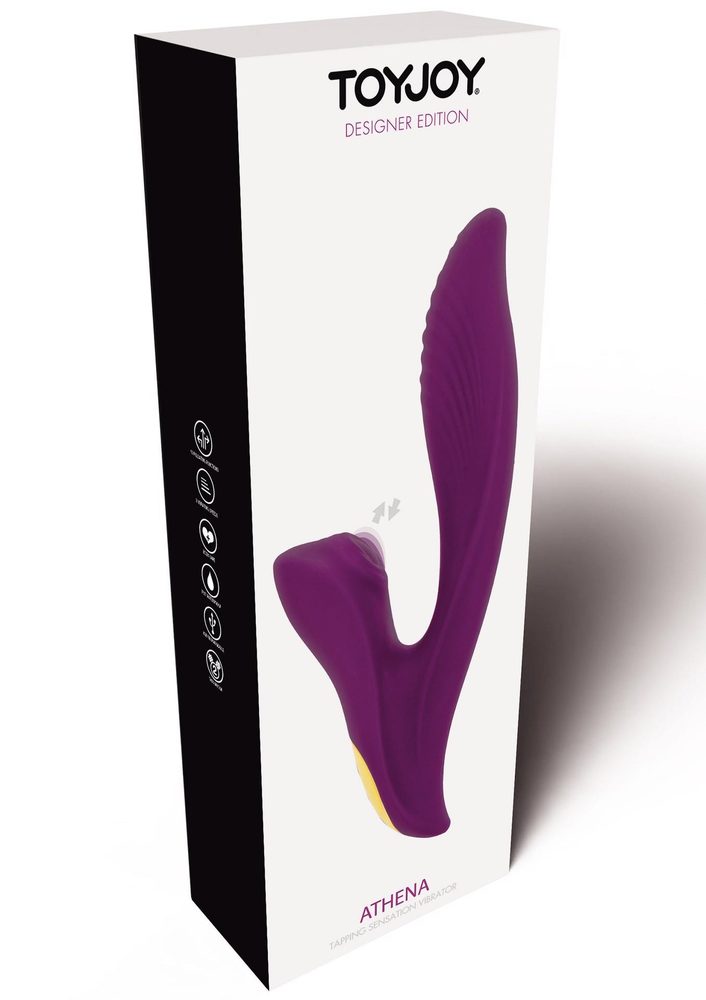 Wibrator silikonowy Athena Tapping Sensation fioletowy USB 20.5 cm