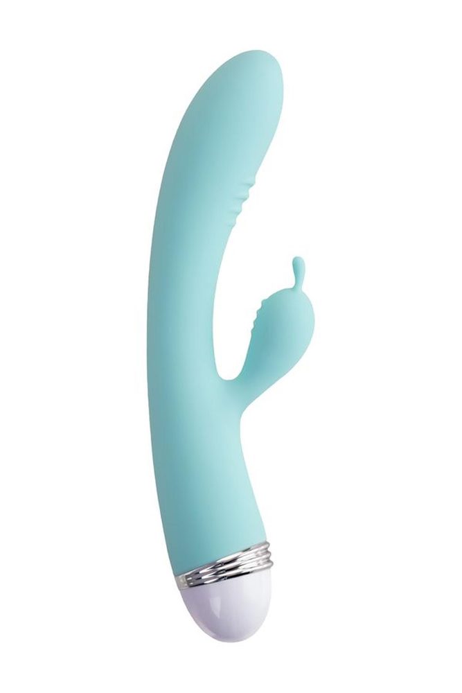 Wibrator króliczek Flovetta Iris silikonowy miętowy USB 22 cm