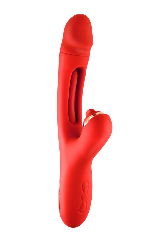 Wibrator króliczek Yoba Joyfully 3w1 czerwony USB 25 cm
