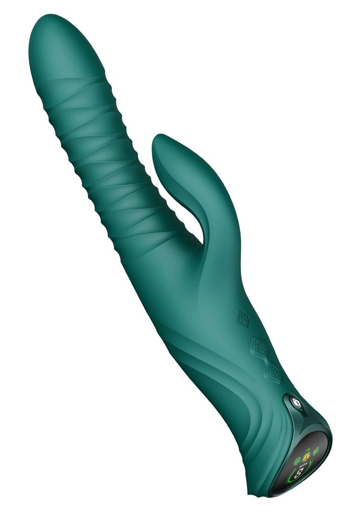 Wibrator króliczek ZALO Mose 2 z podgrzewaniem zielony 25,8 cm