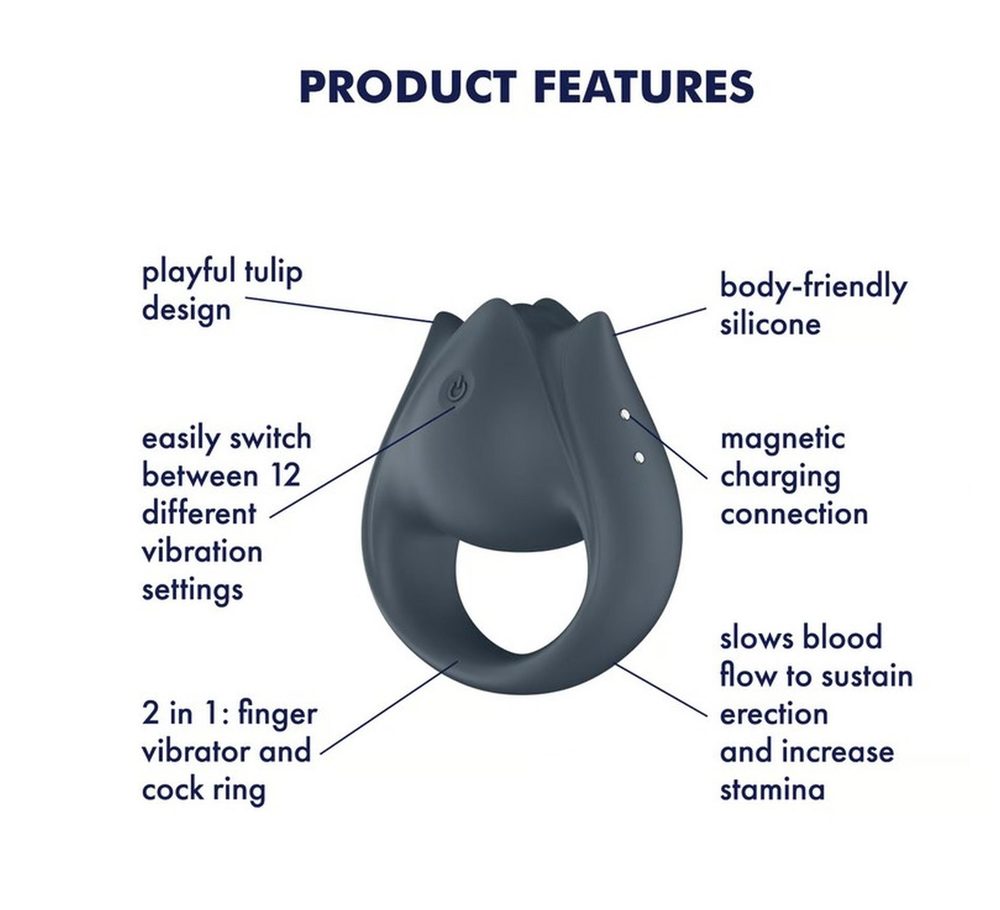 Pierścień wibrujący 2w1 silikonowy Satisfyer Perfect Pair 2 USB wodoodporny