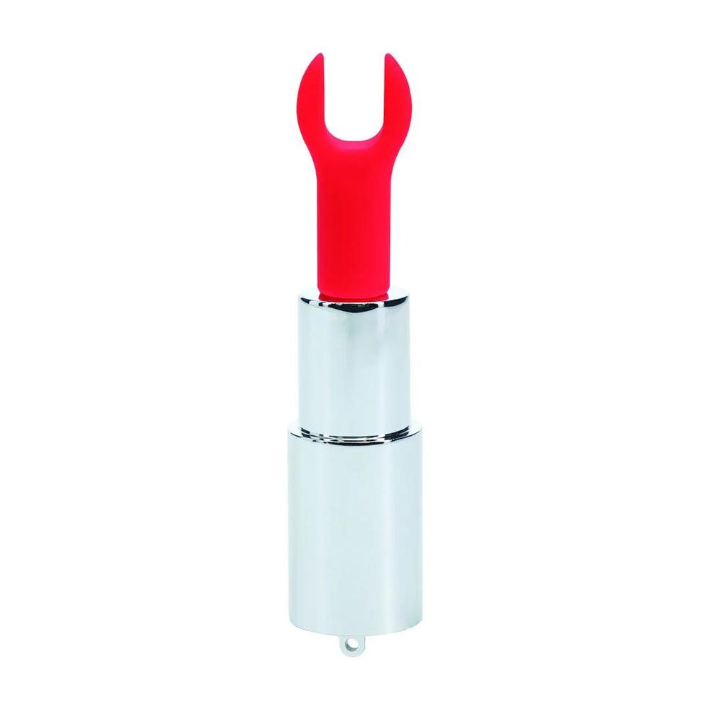 Mini wibrator pomadka Loveline zielony z 4 końcówkami USB