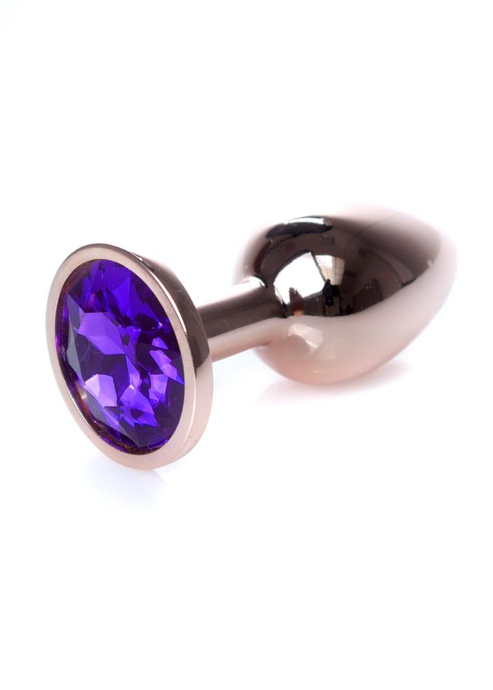 Korek analny stalowy z diamentem MyLove Toys fioletowy 7 cm