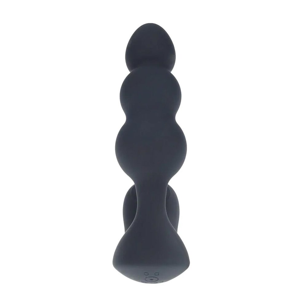 Korek analny wibrujący koralikowy Levelz zdalny czarny 14 cm USB