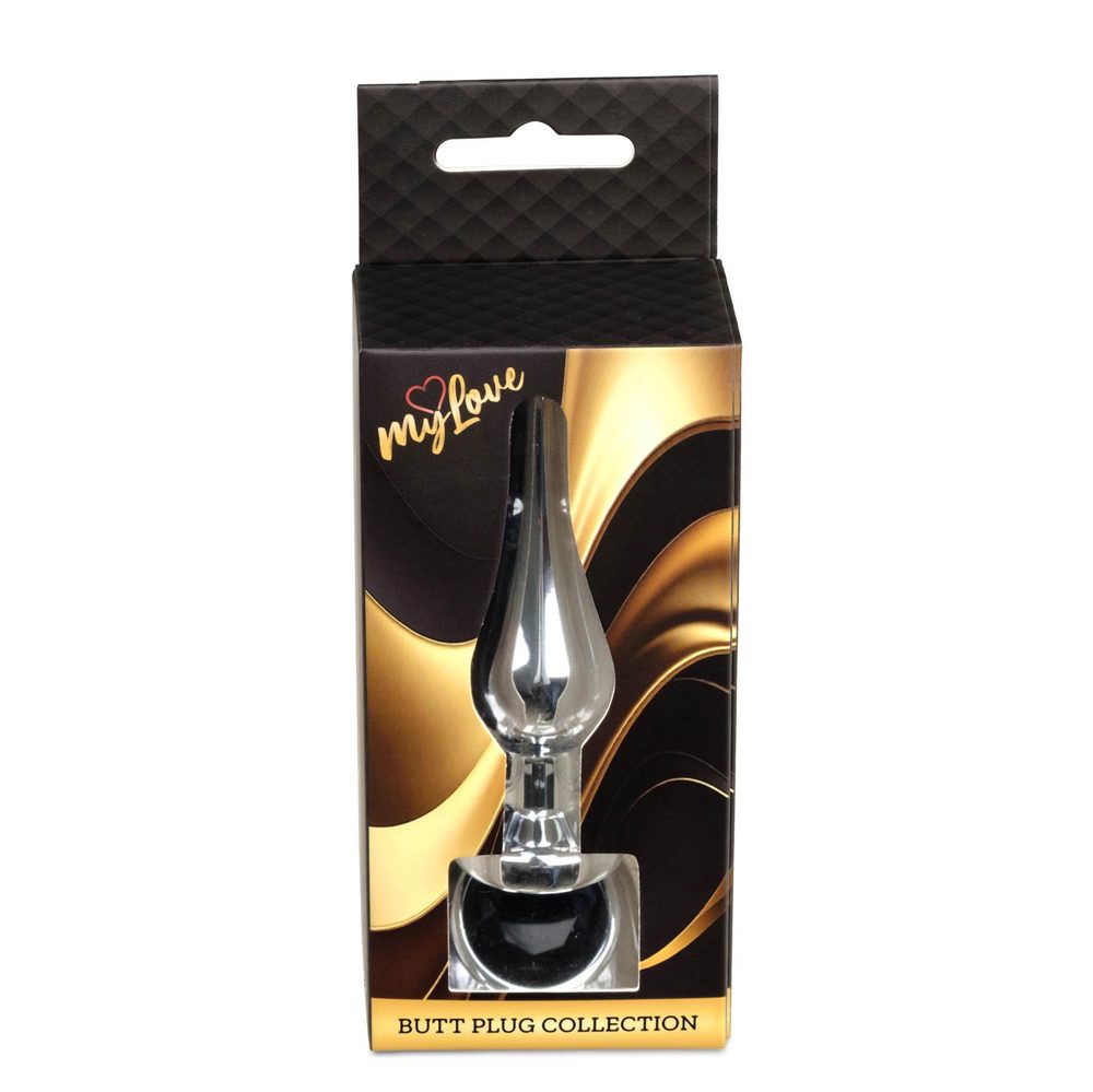 Srebrny korek analny z diamentem MyLove Toys 9,5 cm