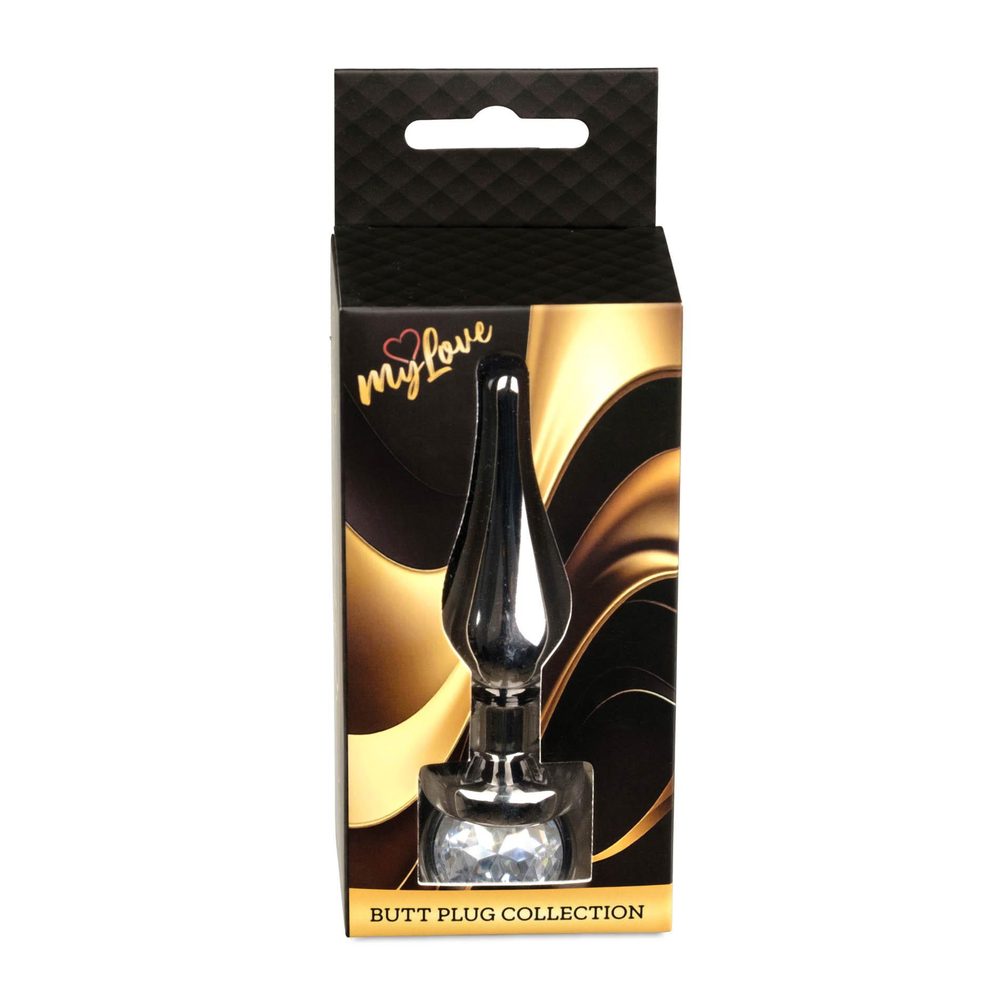Biżuteria analna stalowa MyLove Toys srebrna z diamencikiem 9.5 cm