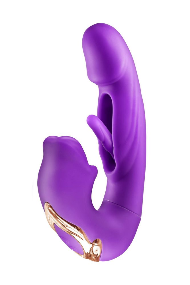 Wibrator króliczek Yoba Kissy 3w1 fioletowy USB 17,6 cm