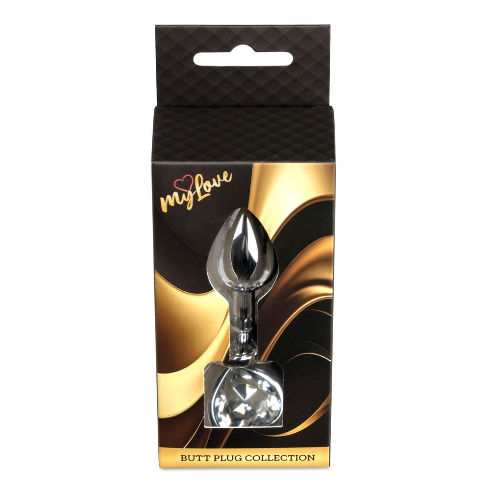 Srebrny korek analny z sercem MyLove Toys 7 cm