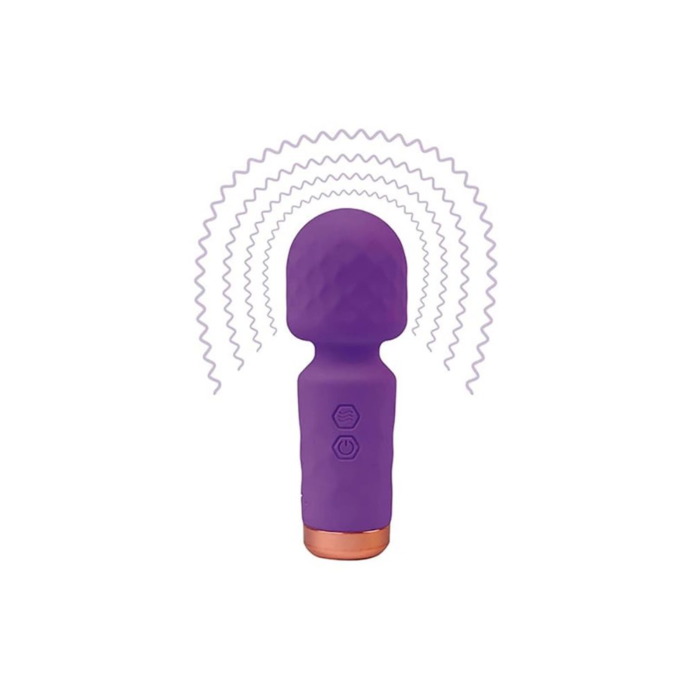 Fioletowa silikonowa mini różdżka masażowa Fantasy Eros USB 12 cm