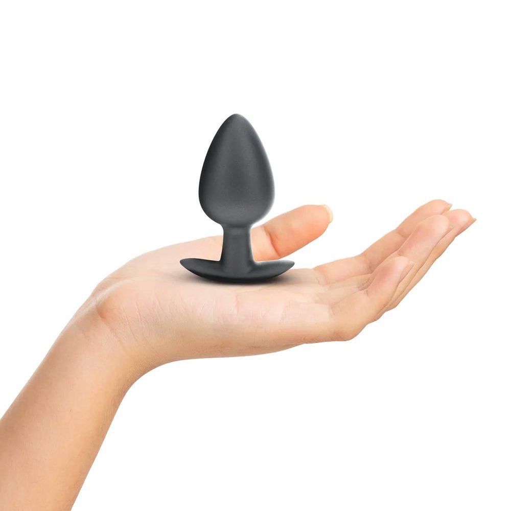 Smooth Silicone Anal Plug - Large - 3.5" / 8,9 cm - Gunmetal