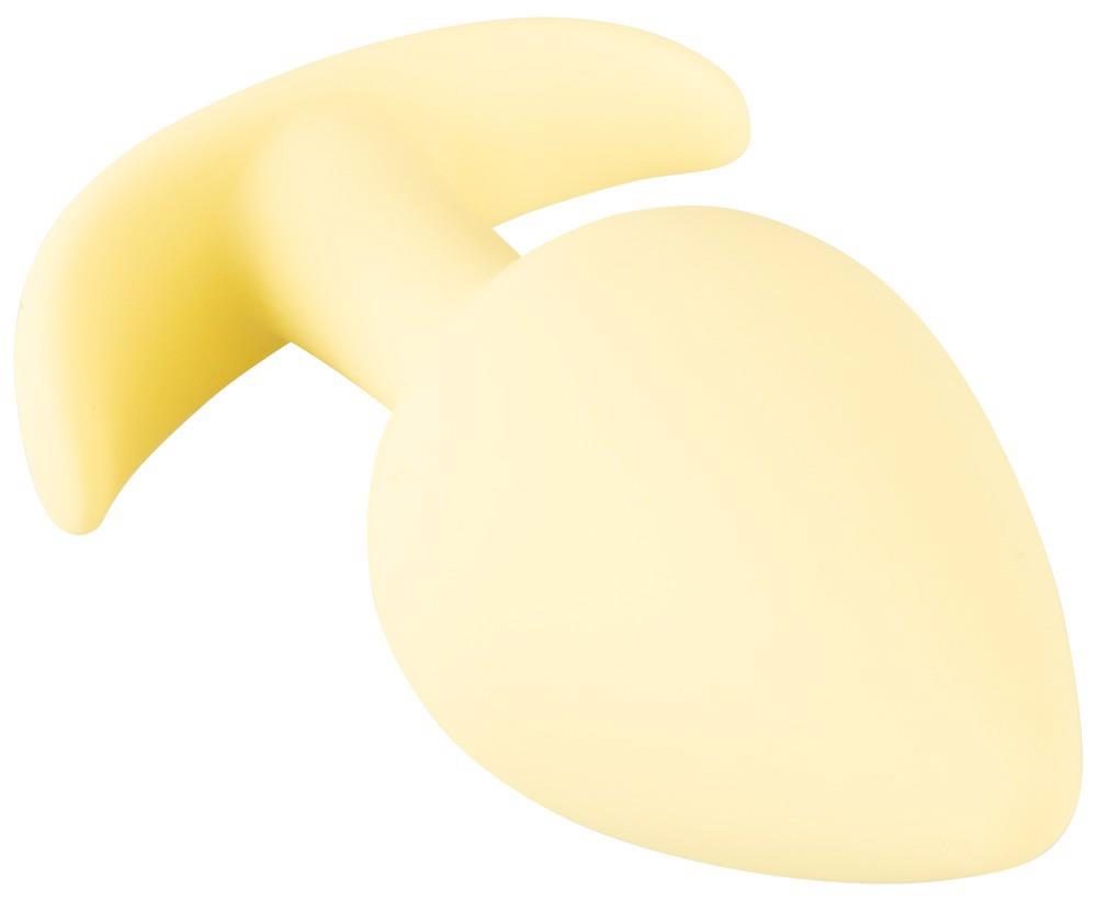 Korek analny Cuties żółty silikonowy 6,5 cm
